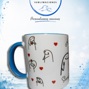 Taza de Cerámica con Interior y Asa de Color Personalizada