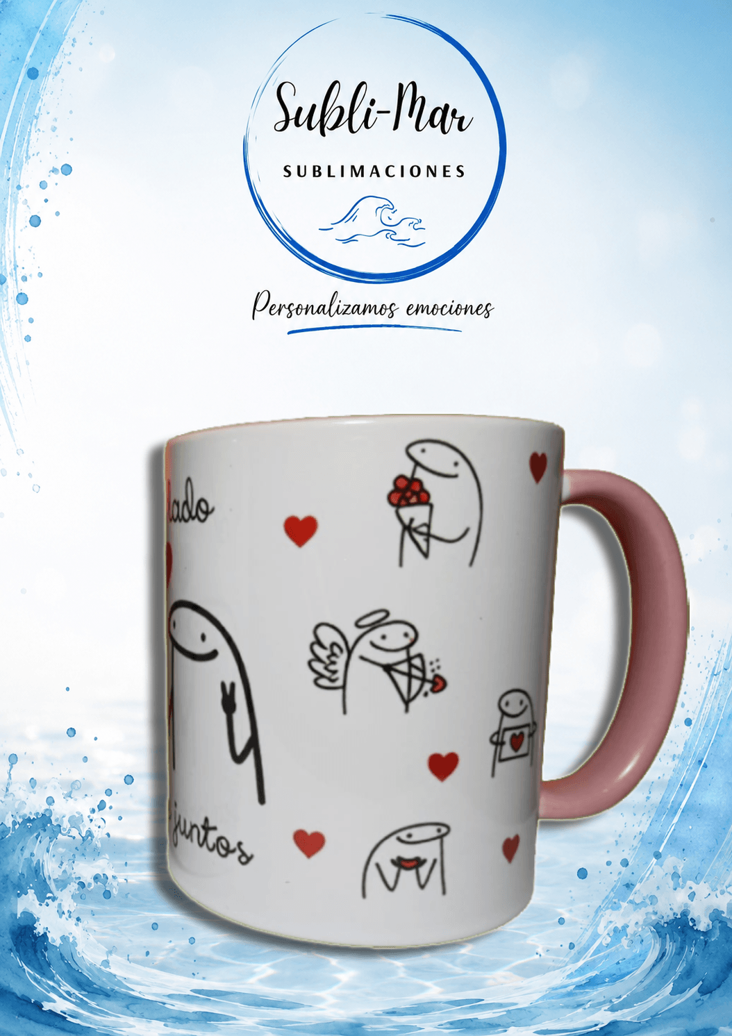 Taza de Cerámica con Interior y Asa de Color Personalizada - Imagen 2