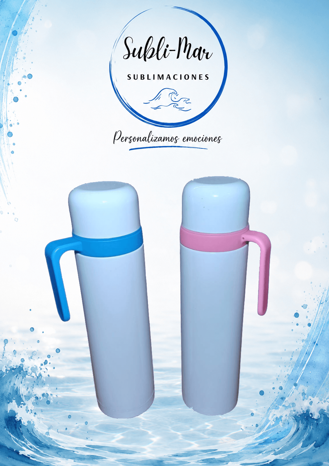 Termo con Manija de Color Personalizado