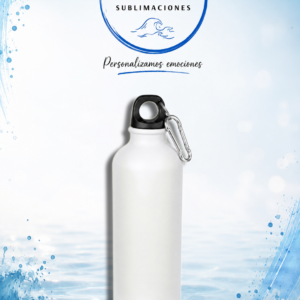 Botella deportiva de aluminio blanca de 600 ml